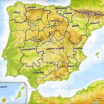 División de España en sus reinos y provincias. Finales del Siglo XVIII
